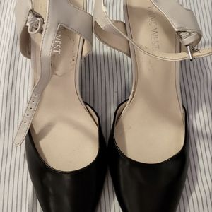 9 West strapped heels.